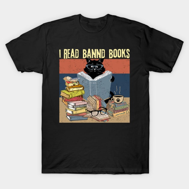 Cat I Read Banned Books T-Shirt by Teewyld